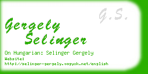 gergely selinger business card